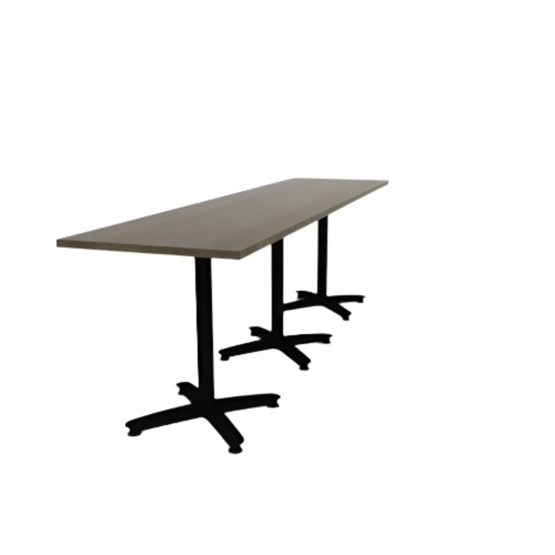 Proof 30″ x 120″ Rectangle Pedestal Counter Table with Arched Base Set of 3 Solid Wood Top