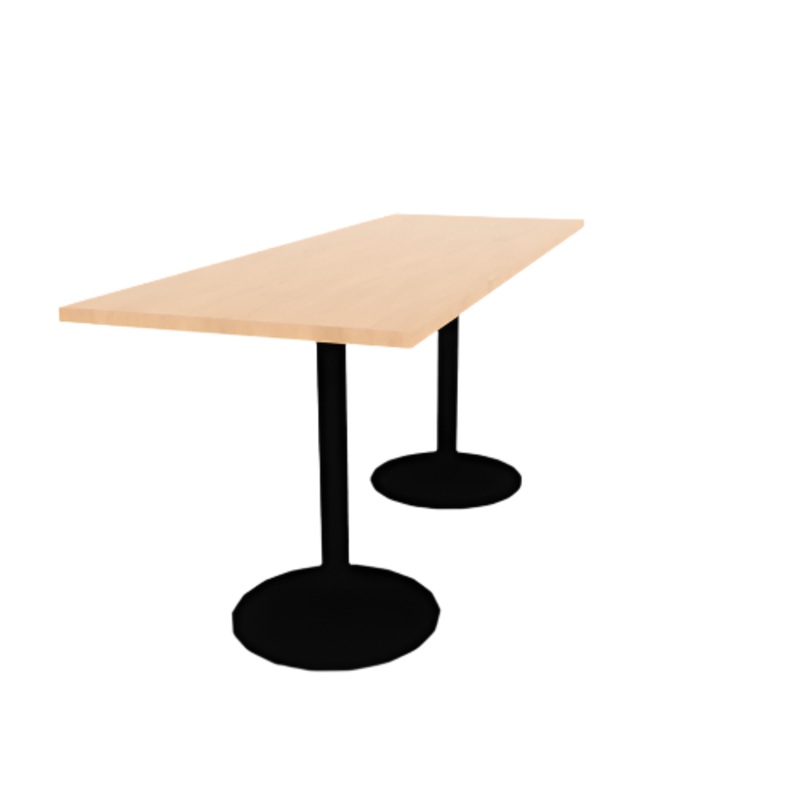Proof 30″ x 84″ Rectangle Pedestal Counter Table with Round Base Pair HPL Top