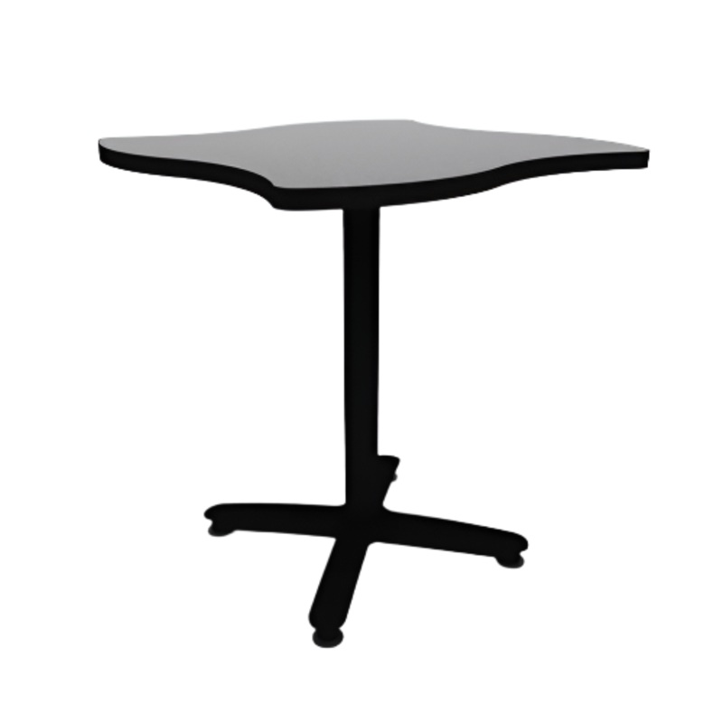 Proof 36″ Wave Pedestal Cafe Table with Cast Iron Arched Base TFL Top T Mold Edge