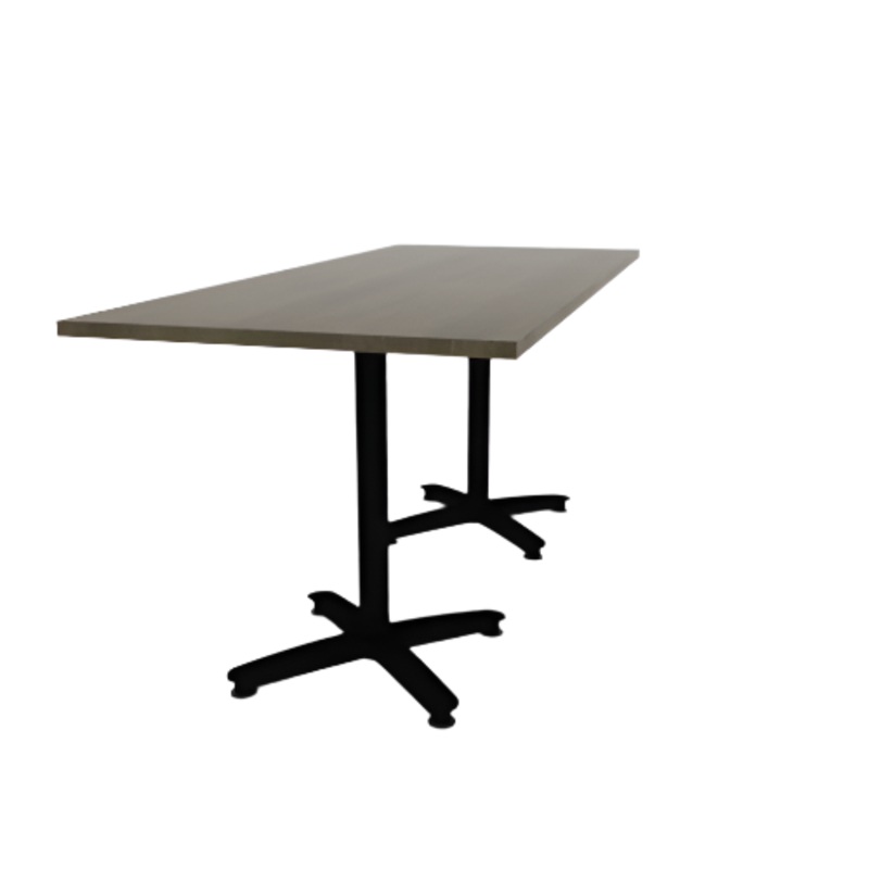 Proof 36″ x 84″ Rectangle Pedestal Counter Table with Arched Base Pair Solid Wood Top