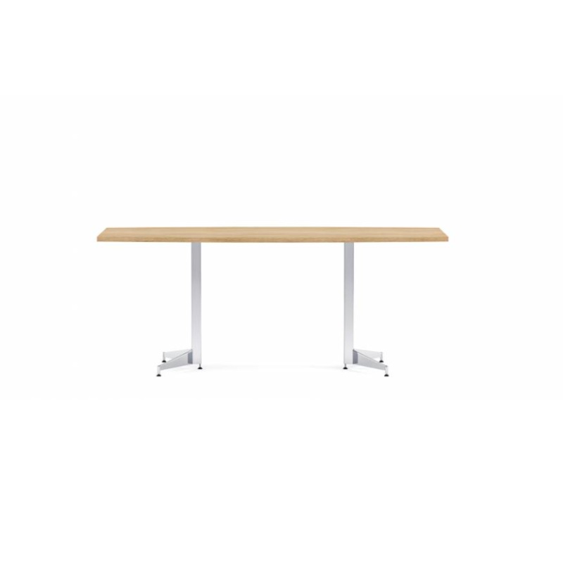 Anywhere 96″W x 36″D Boat Shaped Conference Table with Tapered Blade Bases & One Piece Top
