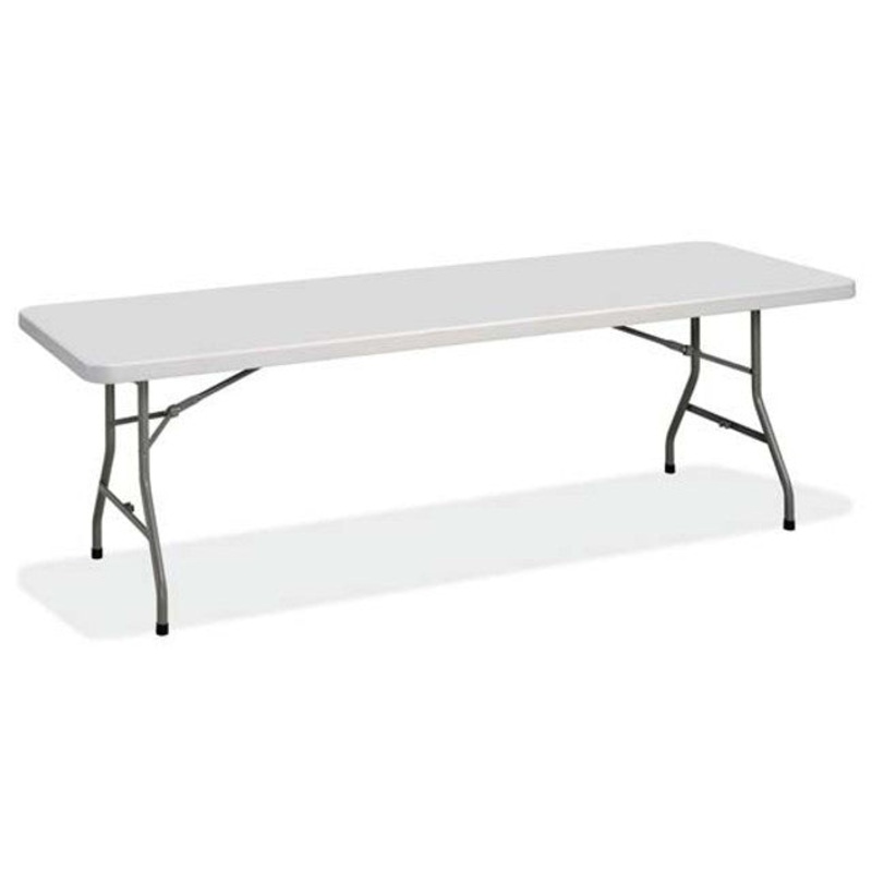 Blow-Molded Rectangular Plastic Folding Table – 72’W x 30’D Gray with Charcoal Legs Charcoal