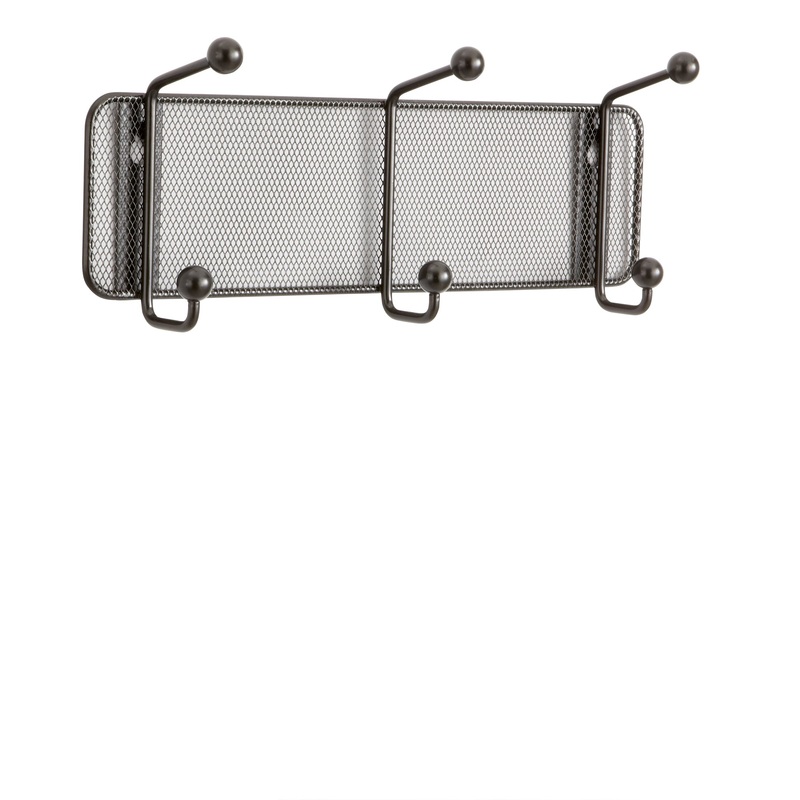 Onyx Mesh Wall Rack 3 Hook Black